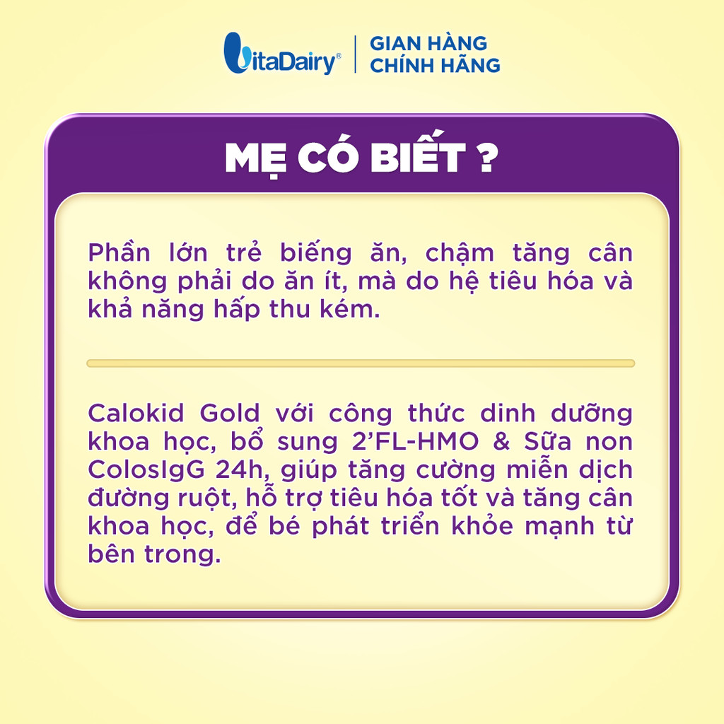 [COMBO TIẾT KIỆM 1.3KG] Sữa bột Calokid Gold giúp bé bổ sung dinh dưỡng, hỗ trợ tăng cân hiệu quả (900g+400g)