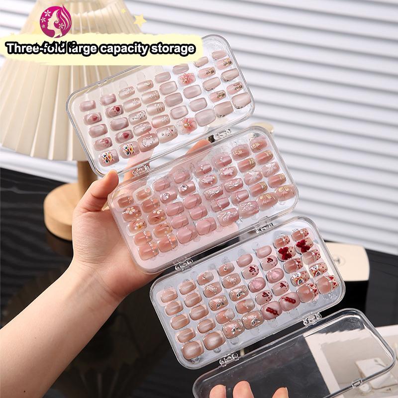 Springevenstar BaFold Press-On Hộp lưu trữ móng giả bằng nhựa trong suốt, dụng cụ sắp xếp cho màn hình móng giả