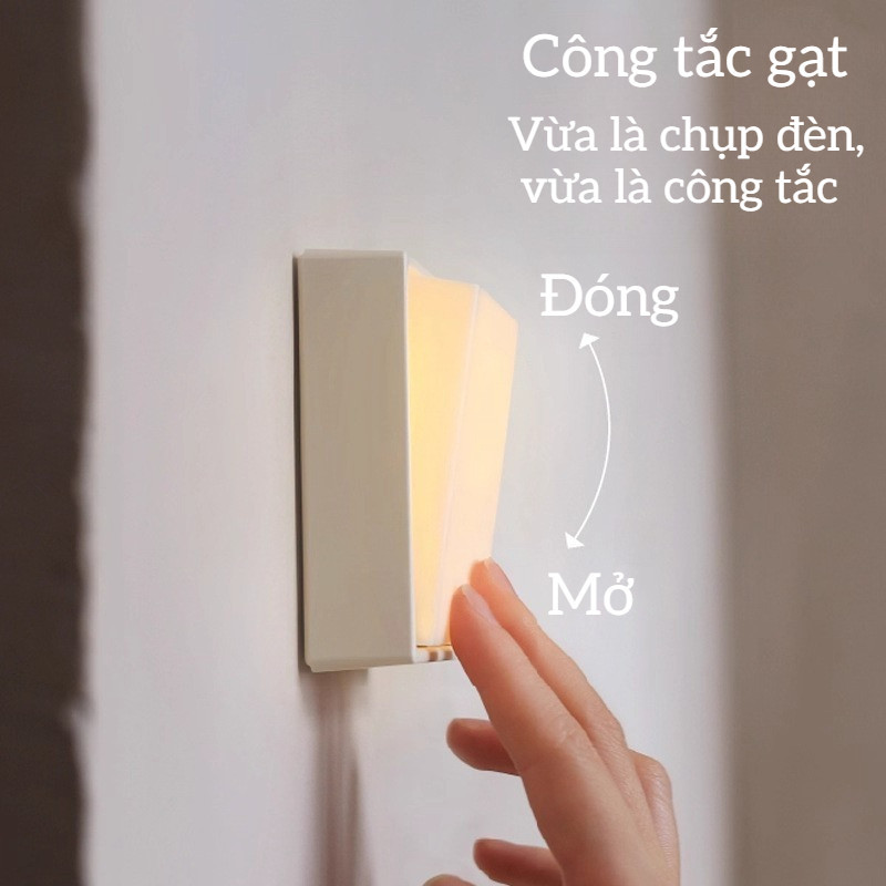 Đèn Công Tắc LV101 Đèn LED Ánh Sáng Vàng Nam Châm Hẹn Giờ Tắt USB Type C Đèn Ngủ Trang Trí Phòng Ngủ