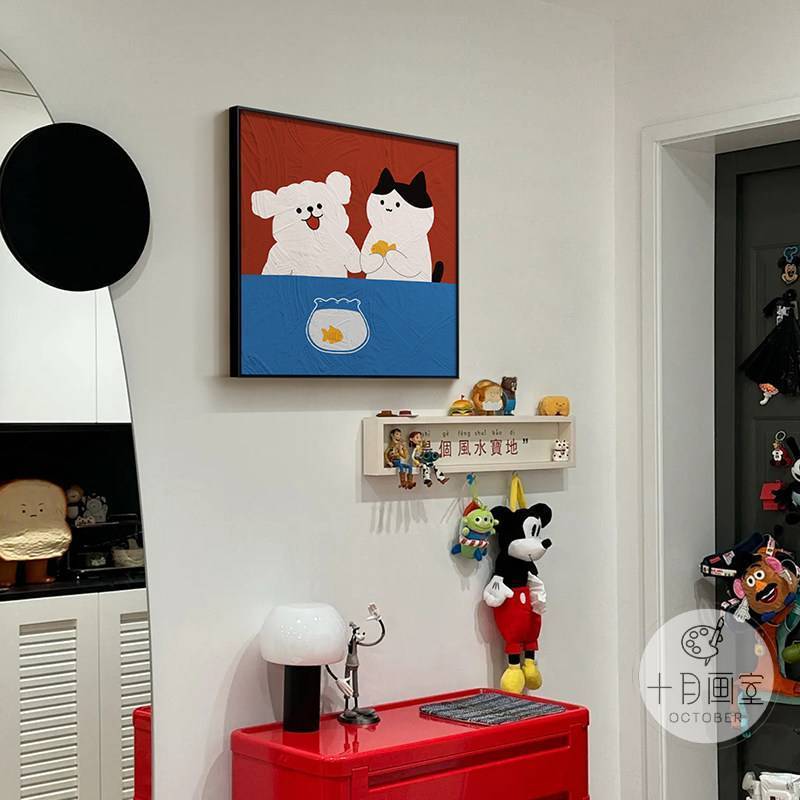 Tranh trang trí canvas treo tường mèo thú vị để trang trí phòng ngủ và phòng khách