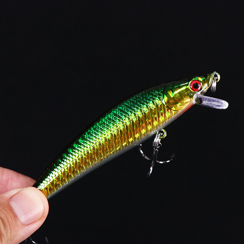 Mồi Nổi Minnow Giả Mồi Dài Đúc Bề Mặt Nước Vòng Hạt Nước Ngọt Câu Cá Alice Miệng Biển Bass Mullet Mồi Giả Mồi Cứng