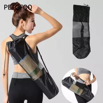 Túi đựng thảm tập Yoga PETOFQ, Gói thảm tập Yoga thoáng khí co giãn cơ bụng, Thảm tập Yoga Ba lô mang lưới dụng cụ thể thao Dụng cụ tổ chức Túi thể thao Yoga cho Pilates Thảm tập Yoga