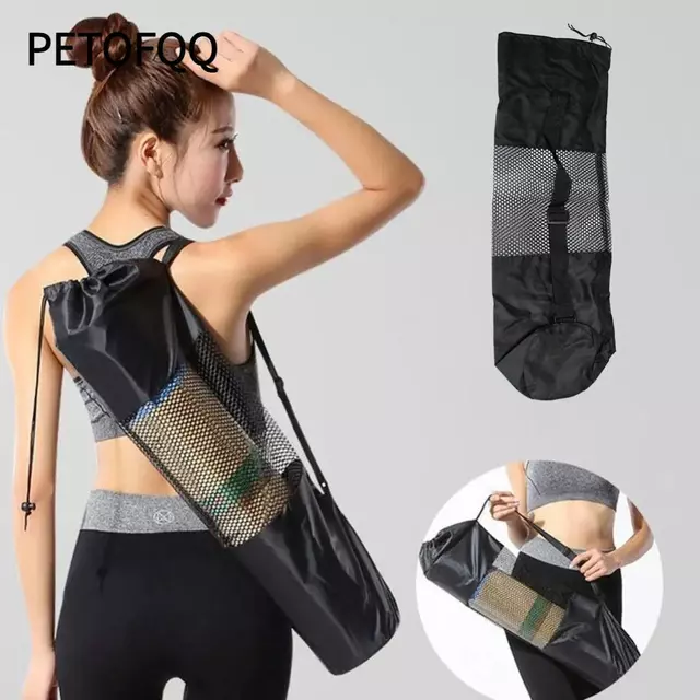 Túi đựng thảm tập Yoga PETOFQ, Gói thảm tập Yoga thoáng khí co giãn cơ bụng, Thảm tập Yoga Ba lô mang lưới dụng cụ thể thao Dụng cụ tổ chức Túi thể thao Yoga cho Pilates Thảm tập Yoga