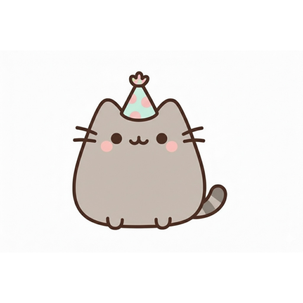 Chiếc móc khóa mèo xám tròn trịa Pusheen.