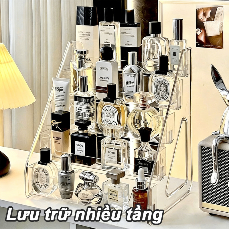 Kệ & Hộp Đựng Mỹ Phẩm Acrylic Trong Suốt Cao Cấp - Thiết Kế 5 Tầng Mở Rộng, Hoàn Hảo Sắp Xếp