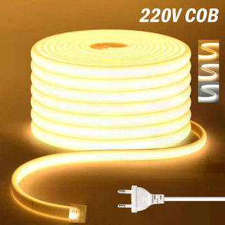 Đèn LED dải siêu sáng 220V Cob 288 LEDS / m CRI RA90 Đèn băng LED Neon linh hoạt Sân vườn ngoài trời Chiếu sáng nhà bếp tại nhà