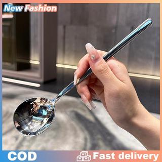 Thép không gỉ muỗng Hàn Quốc Dài xử lý Bộ đồ ăn dày khuấy đá muỗng bữa ăn muỗng gia đình bữa ăn tối muỗng