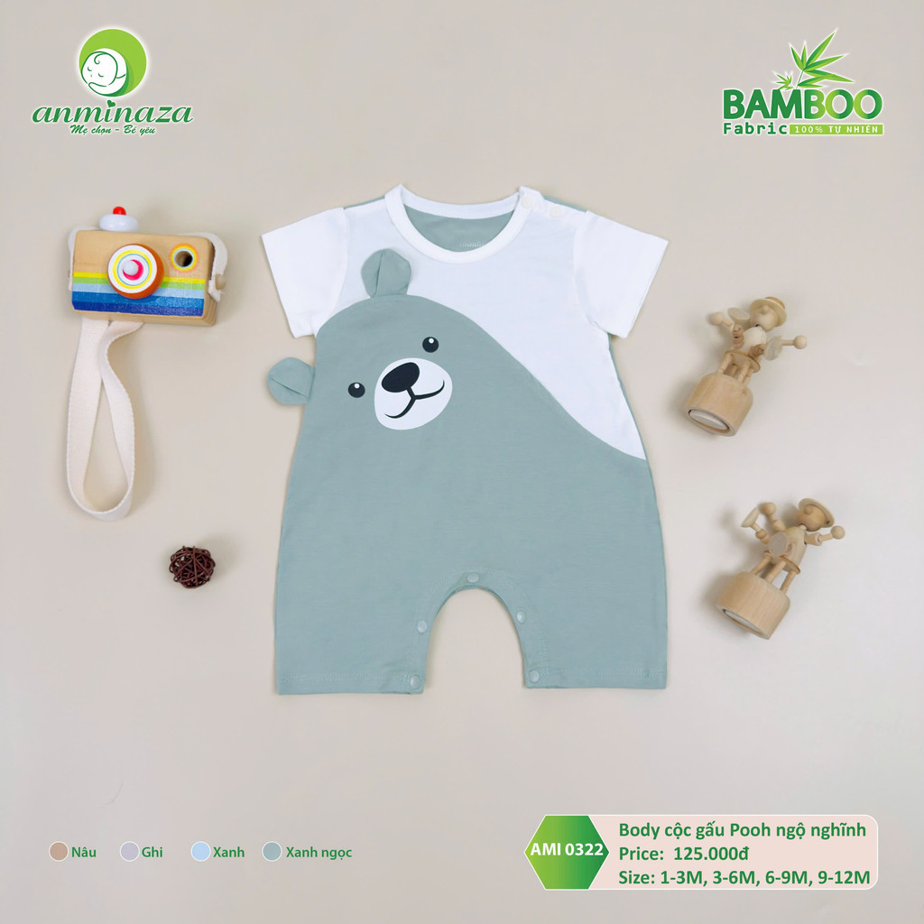 Body Đùi Gấu Pooh Nghỗ Nghĩnh Anminaza Vải Sợi Tre Petit Co Dãn Thấm Hút Tốt - Hàng Chính Hãng AMI0322