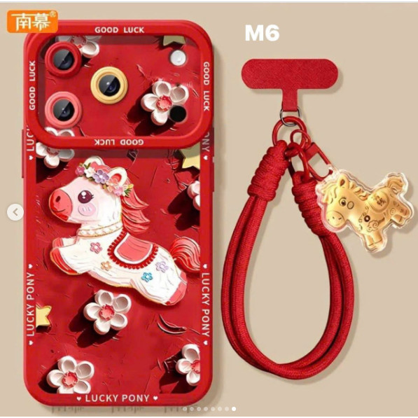 ỐP ĐIỆN THOẠI IN HÌNH NGỰA KÈM MÓC ĐEO TAY (15-17PROMAX)