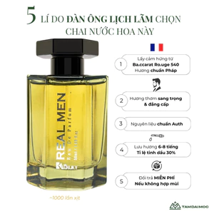 Nước Hoa Nam BK Luxury REAL MEN 50ml Hương Tiêu Cay Nồng Ấm Áp Lịch Lãm Lưu Hương Lâu | TAM ĐẠI MỘC