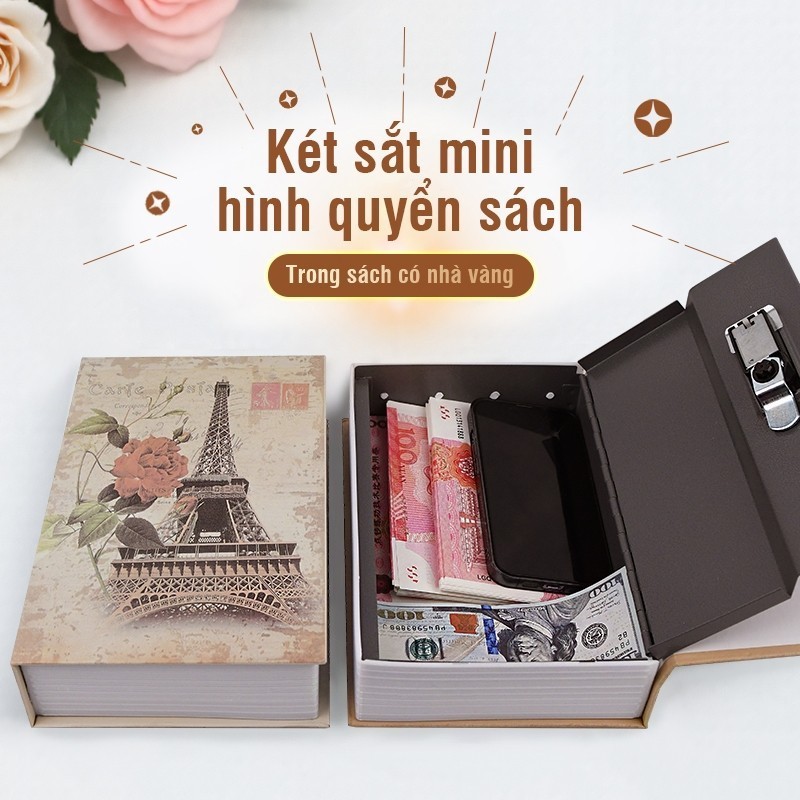 Tủ khóa sách mini cao cấp —— hộp tiết kiệm có khóa mật khẩu, thiết kế tinh tế, an toàn và đáng tin cậy