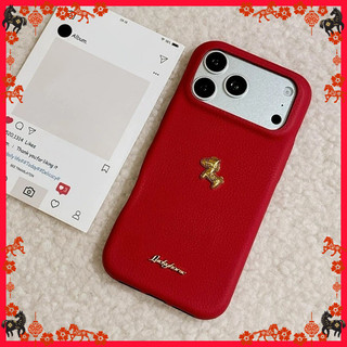 Ốp Lưng Mới Năm Mới Típ Ngựa Trang Trí Ốp Lưng Hình Tròn Cao Cấp iPhone 11/12/13/XR/14/15/16/17/7/XR Pro Max Plus Vân Da