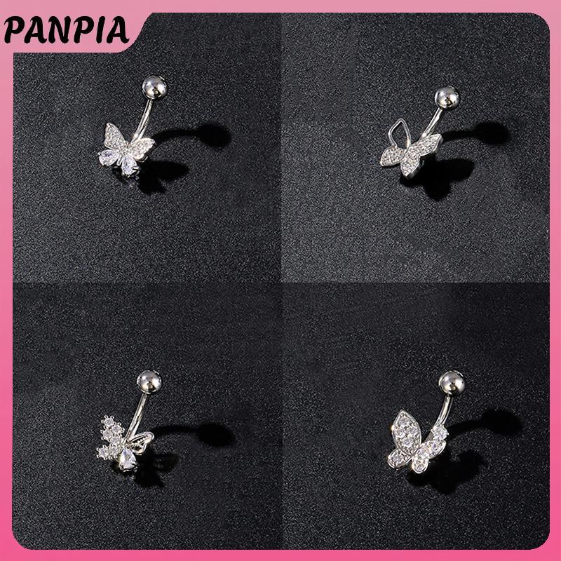 Nhẫn rốn nữ thời trang với nơ bụng, thép không gỉ và zircon, phù hợp làm đồ trang sức gợi cảm cho nữ và gái nhỏ.