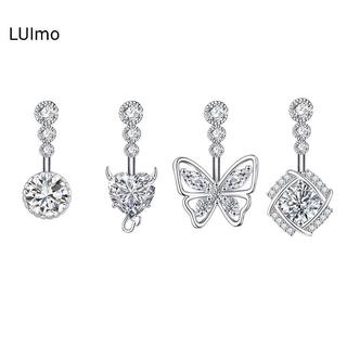 LUImo Nhẫn thép không gỉ hình trái tim - Trang sức rốn gợi cảm dành cho nữ