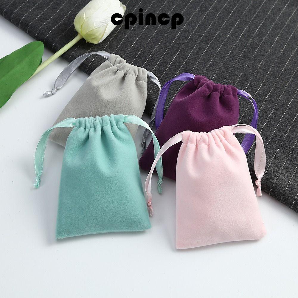 Túi nhung lưu trữ CPINCP, Túi dây rút nhiều màu nhỏ, Túi quà nhung sang trọng Đám cưới