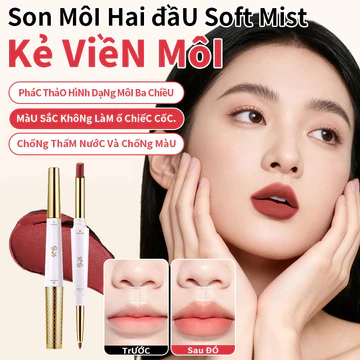 【Màu Lâu Trôi, Không Lại Vết】 Son Lì Hai Đầu Phong Cách Hàn Quốc - Chì Kẻ Môi Chống Trôi/Son Môi/Kẻ Viền Môi/Trang Điểm Môi