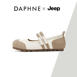 JEEP Daphne Joint Ballet Giày Đế Mềm Velcro Mary Jane Retro Đi Lại Giày Nữ