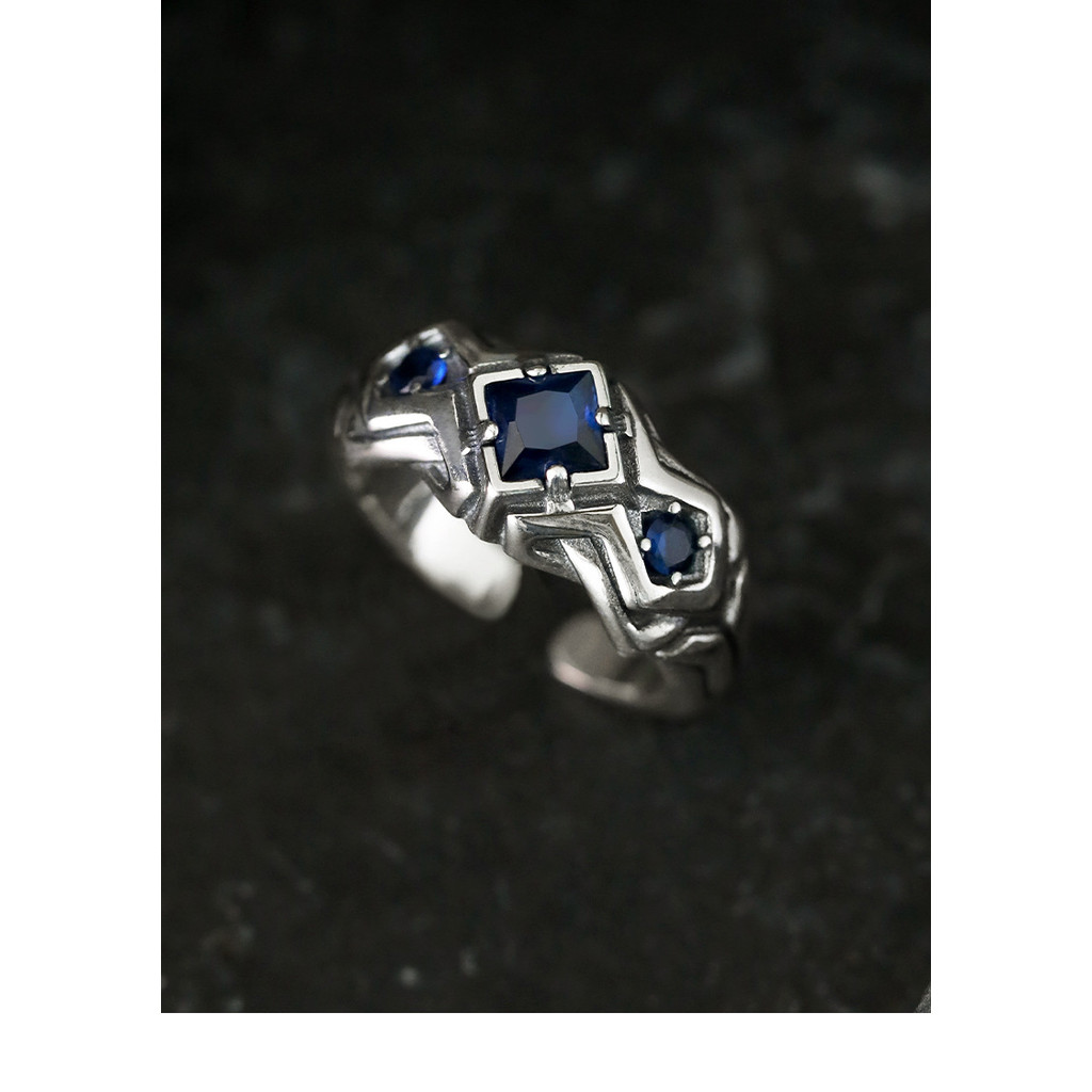 Nhẫn nam đa năng khí chất thời trang sapphire niche độc đáo