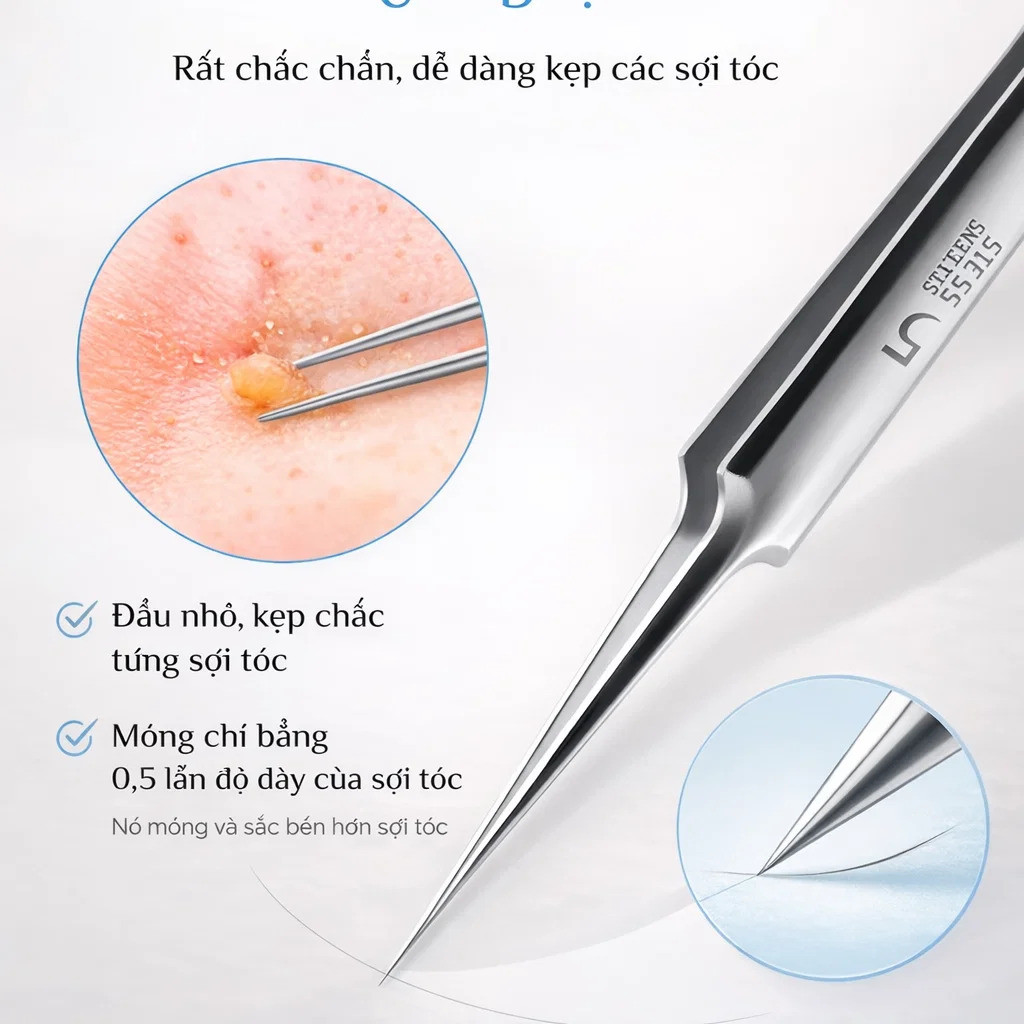 【Thép Không Gỉ/Đầu Nhọn Chính Xác】Bộ Dụng Cụ Nặn Mụn Đầu Đen Thép Không Gỉ X21083106CB Kẹp Mụn Đầu Đen/Nhíp Nặn Mụn/Nhíp Tế Bào/Thép Không Gỉ/Bộ Dụng Cụ Chăm Sóc Da