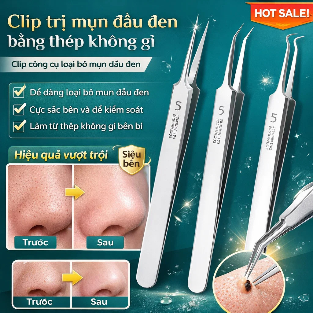【Thép Không Gỉ/Đầu Nhọn Chính Xác】Bộ Dụng Cụ Nặn Mụn Đầu Đen Thép Không Gỉ X21083106CB Kẹp Mụn Đầu Đen/Nhíp Nặn Mụn/Nhíp Tế Bào/Thép Không Gỉ/Bộ Dụng Cụ Chăm Sóc Da