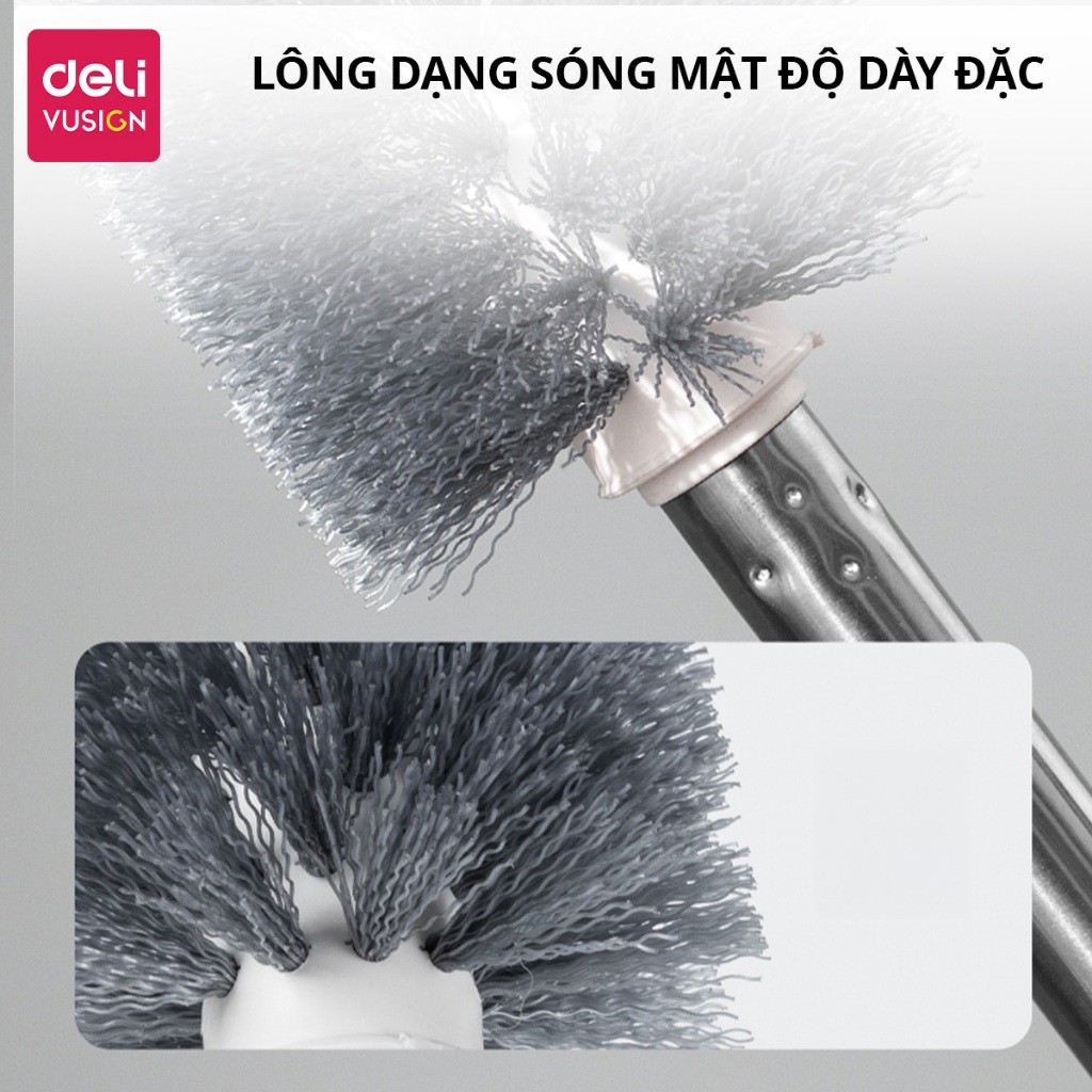 Chổi Cọ Nhà Vệ Sinh Toilet Deli Vusign - Cọ Bồn Cầu Kèm Hộp Đựng Tay Cầm Có Móc Treo