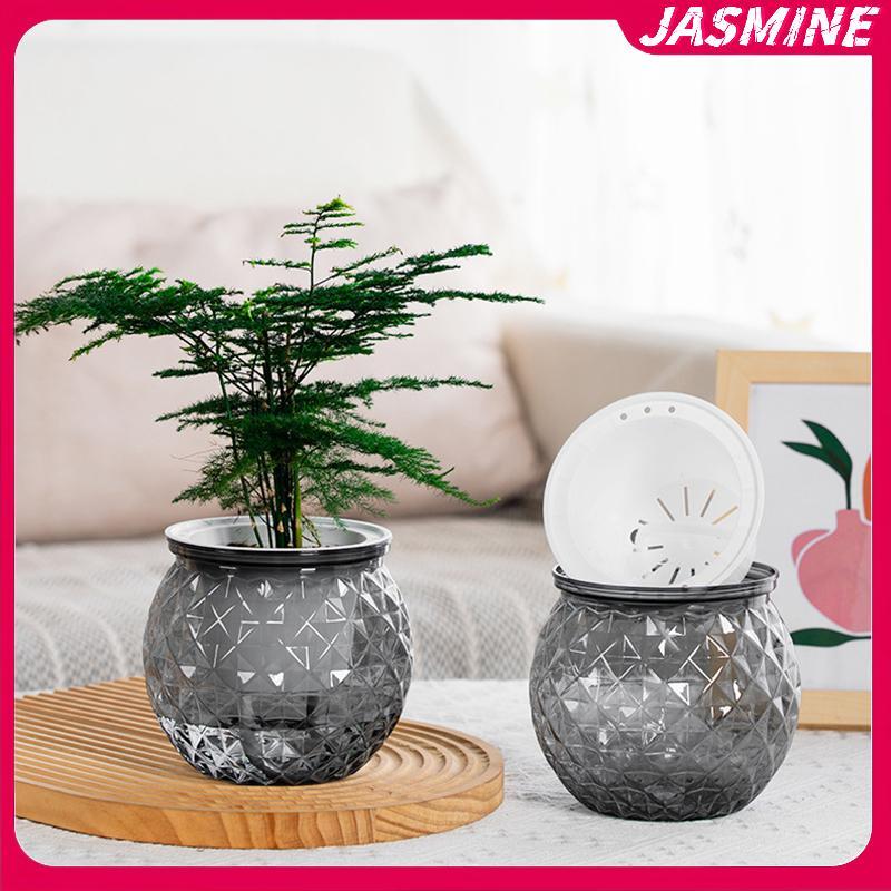 JASMINE Mini Tự Tưới Cây Chậu Hoa Bể Cá Nhựa Trong Suốt Chậu Cây Tự Tưới Cây Chậu Bình Để Trang Trí Nhà Cửa JASMINE
