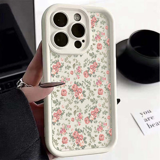 Ốp điện thoại hình lá hoa hồng toàn màn hình dễ thương cho Xiaomi Redmi 15C 15 Note 15 14 13 Plus Pro 5G 12 14 4G 10 11 Pro 12S 11S Vỏ điện thoại mềm họa tiết mờ silicon chống sốc