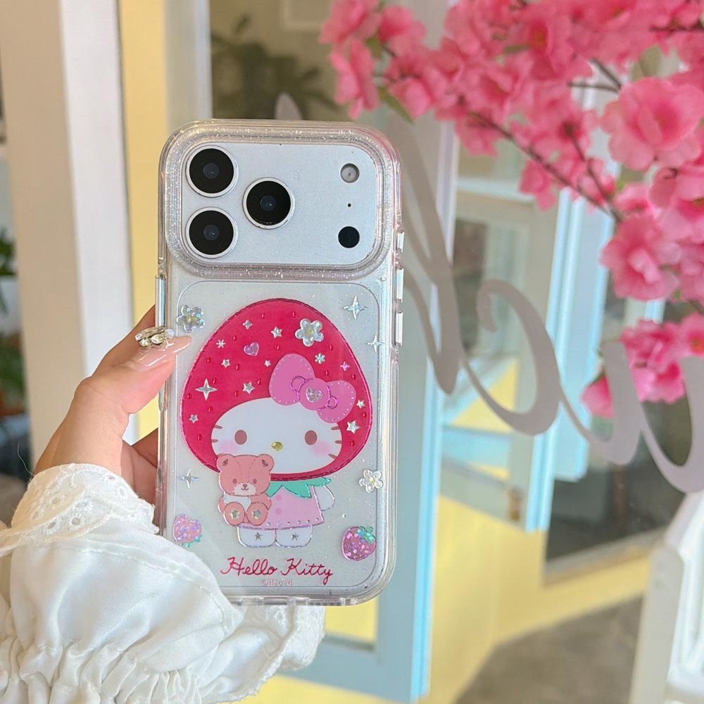 Ốp Lưng Cứng Trong Suốt Tương Thích Với iPhone 13 14 14Pro 14ProMax 15 15Pro 15ProMax 16 16Pro 16ProMax 17 17Pro 17ProMax Ốp Họa Tiết Dâu Gấu Nhỏ