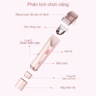2026 Máy Cạo Lông Không đau Chức Năng Máy Cạo Râu điện Nữ Mới 2-trong-1,Tông đơ Bikini,Chống Nước IPX7, Lưỡi Dao Gốm Kép