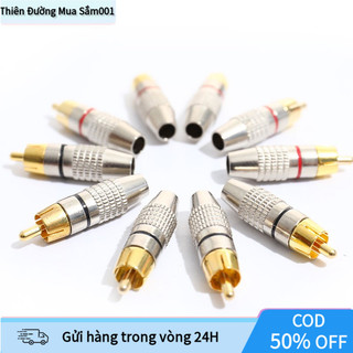 【COD】Jack hoa sen RCA vặn ốc, thiết kế chắc chắn, dễ tháo lắp, kết nối an toàn cho dây dẫn âm thanh và hình ảnh.