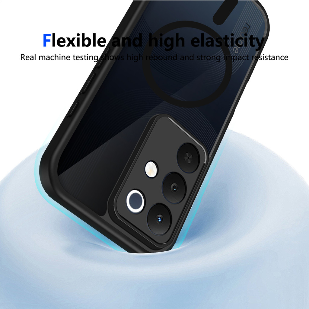 Ốp lưng Realme C85 5G Vỏ thu hút từ tính màu đen mờ cho Ốp điện thoại Realme C85 4G