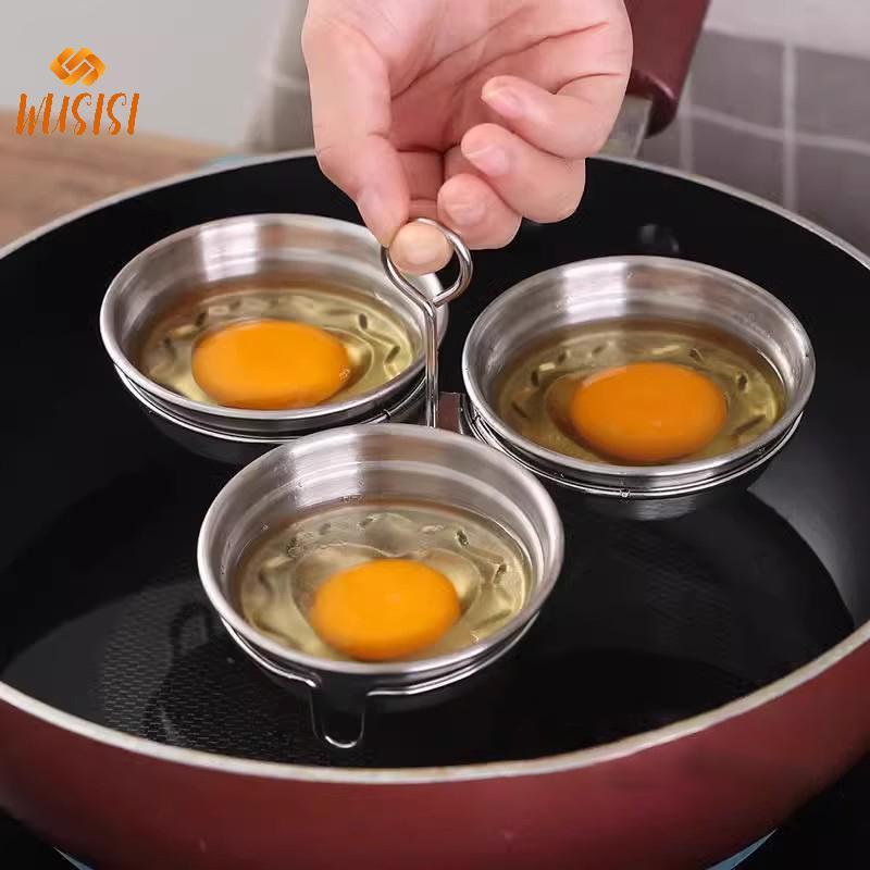 [WUSISI] Chảo săn trộm trứng bằng thép không gỉ Khuôn hấp trứng hấp Khuôn Hoousehold Dụng cụ nấu ăn nhà bếp Tiện ích MỚI