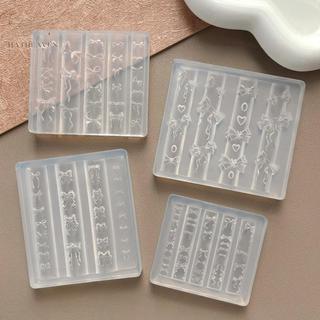 [hatheaven] Khuôn hình nơ ruy băng 3D Dập Stencils UV Gel Ba Lan Khuôn nghệ thuật Khuôn khắc silicon Thiết kế DIY Trang trí móng tay quyến rũ đẹp