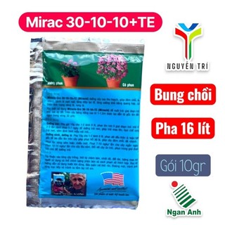 Mirac 30-10-10+TE – Bung Chồi Mạnh, Xanh Lá Nhanh (Gói 10g Pha 16L)