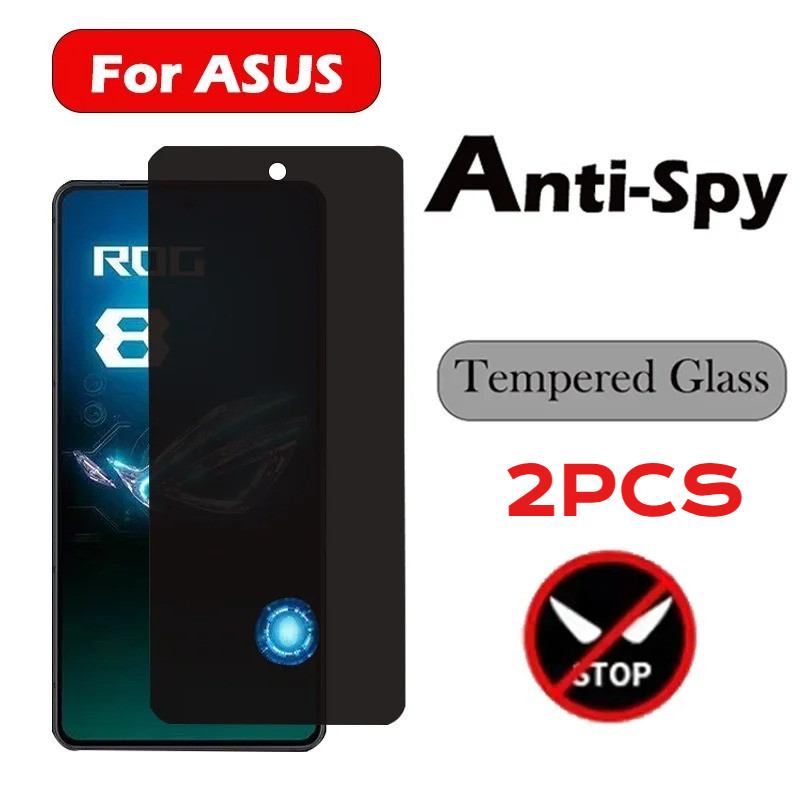 2 Chiếc Kính Cường Lực Trong Suốt Viền Đen Cho Asus ROG Phone 9 Pro/9 FE/9/8 Pro HD Bảo Vệ Màn Hình Chống Gián Điệp