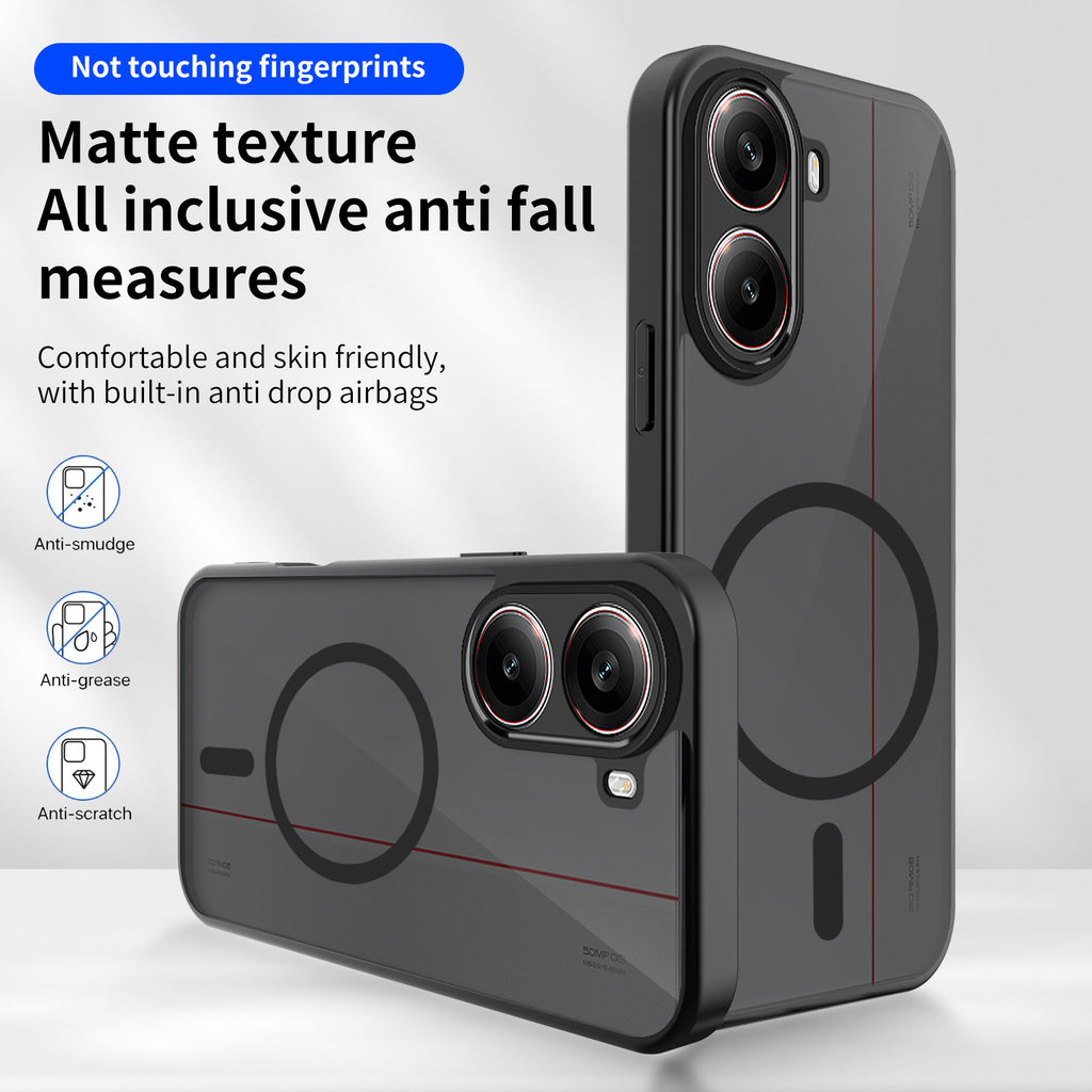 Ốp lưng Xiaomi Poco X7 Pro 5G Vỏ thu hút từ tính màu đen mờ cho Ốp điện thoại Xiaomi Poco X7 Pro 5G