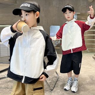 Áo khoác gió mỏng cho bé trai - áo chống nắng có mũ thoáng khí phong cách thể thao