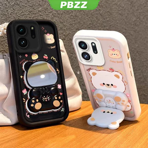 Ốp Lưng Cho oppo Reno 14 pro 5G Reno 14 5G Reno 14F Vỏ Điện Thoại Vỏ Mềm Silicon Chống Sốc Thiết Kế Mới Thẩm Mỹ Gương Xoay Gấu Dễ Thương Có Giá Đỡ JTXXZJ01
