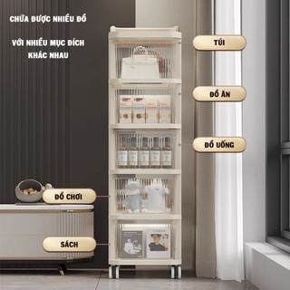 Tủ Đựng Mỹ Phẩm Nhiều Tầng Có Bánh Xe, Kệ Đựng Đồ Skincare, Đồ Trang Điểm Di Động Tiện Lợi
