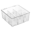 Clear Plastic Card Storage Box With Adjustable Dividers For Home Offices Organization
