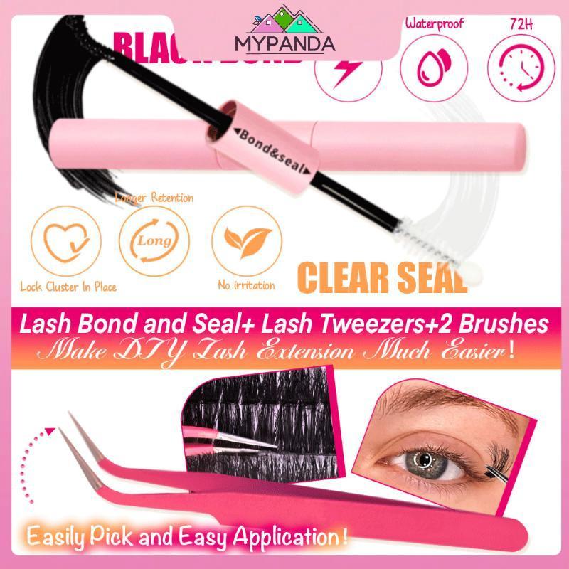 MYPANDA Lash Bond And Seal Mi Cụm Lông Mi Cố Định Hai Đầu Lâu Dài Keo Tẩy Lông Mi Nhíp Bộ Dụng Cụ Cọ Uốn Mi.