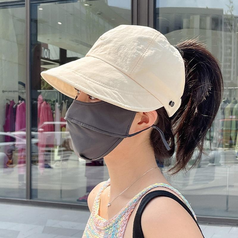 ✈️Giao Hàng 24h✈️ Mũ chống nắng khô nhanh Mũ chống nắng có thể gập lại Mũ che nắng mở có móc mặt nạ