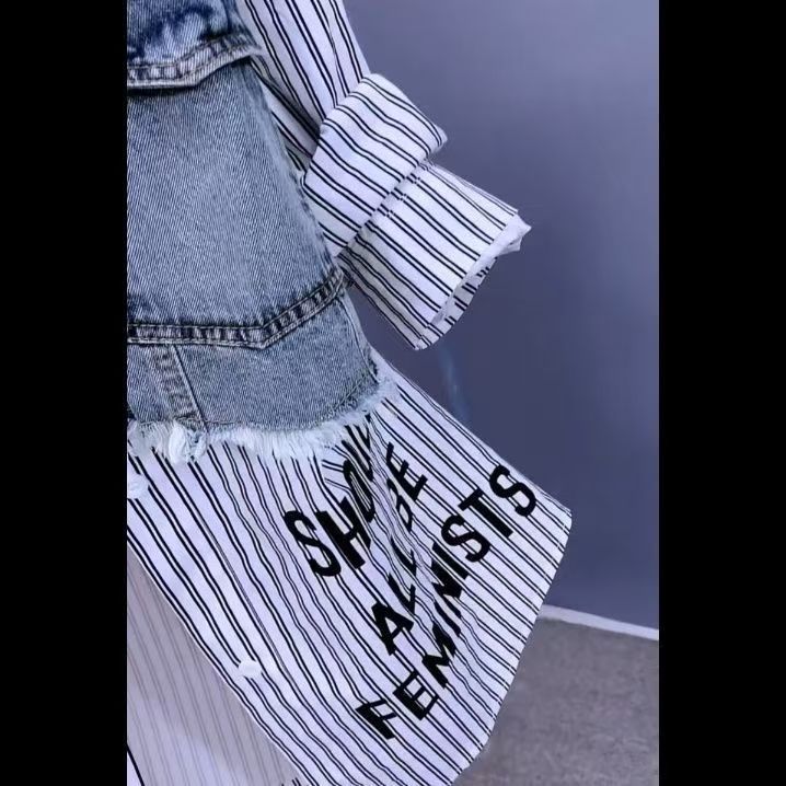 Áo sơ mi denim phong cách vest dáng suông, phiên bản Hàn Quốc