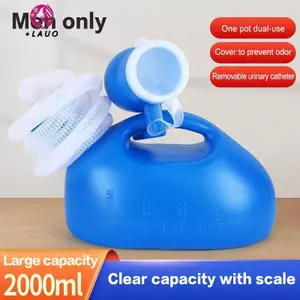 Springevenstar Nhà Vệ Sinh Cung Cấp Cho Ngoài Trời 2000ml Nhựa Nam Người Cao Tuổi Giường Bô Pee Bình Bộ Sưu Tập Với Ống 160cm Di Động Pee Nước Tiểu Chai Người Khuyết Tật Người Trợ Giúp Springevenstar