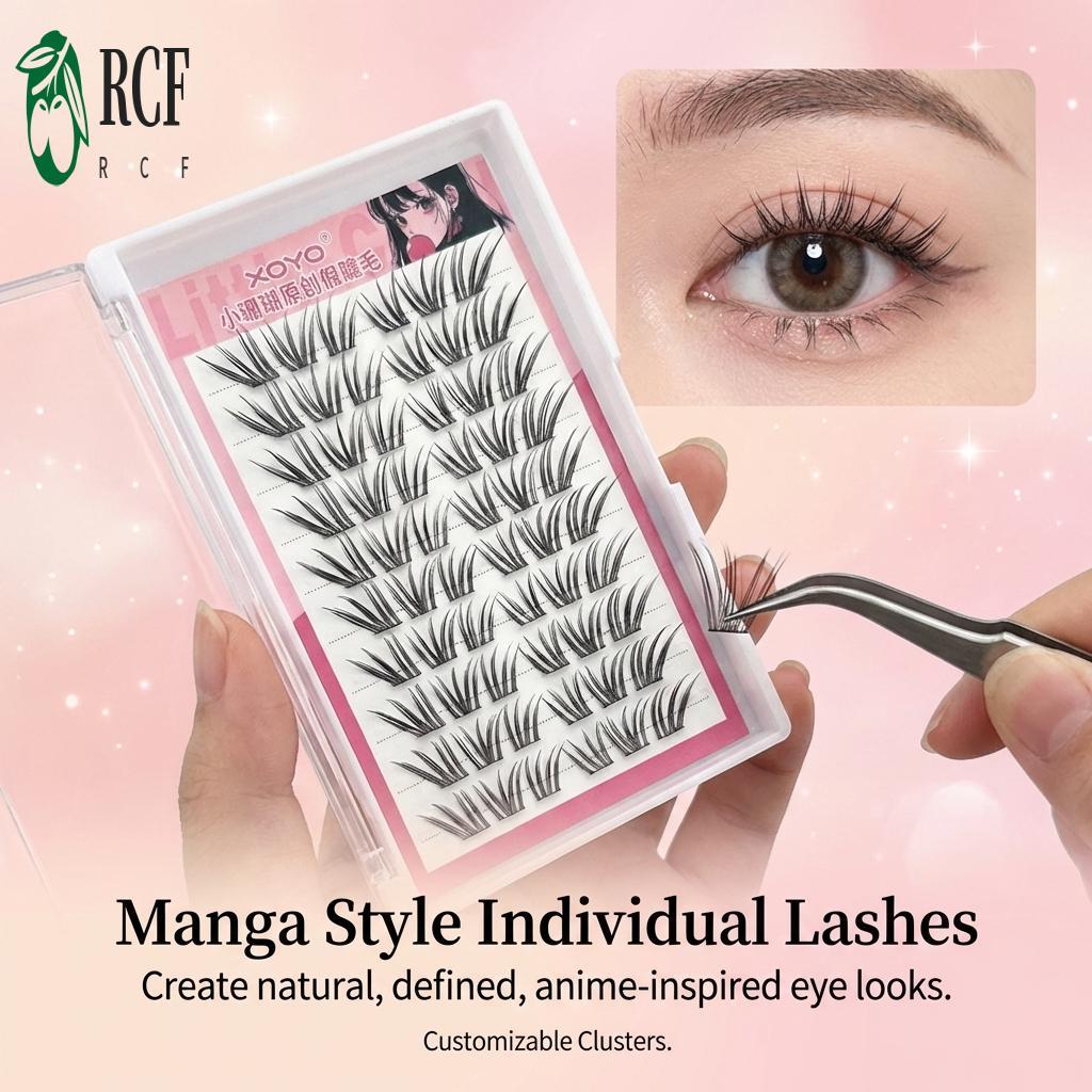 COD+Nhíp tặng kèm✨ Phong Cách Pháp Khối Lượng Tự Nhiên Lông Mi Sợi Tổng Hợp C Curl Đen 9-13mm Có Thể Tái Sử Dụng