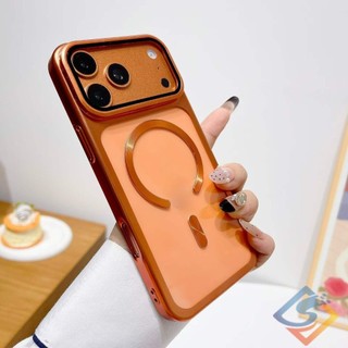 Ốp điện thoại giá đỡ ống kính trong suốt vô hình sang trọng cho IPhone 17 Pro Max 17 Pro 17 bảo hiểm toàn diện Bảo vệ Camera Vỏ trong suốt từ tính Vỏ chống sốc