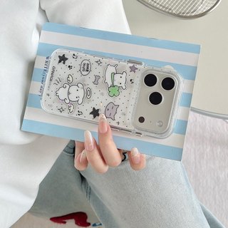 Ốp lưng cứng Tương thích với iPhone 13 14 14Pro 14ProMax 15 15Pro 15ProMax 16 16Pro 16ProMax 17 17Pro 17ProMax Ốp họa tiết cỏ ba lá Wave Point