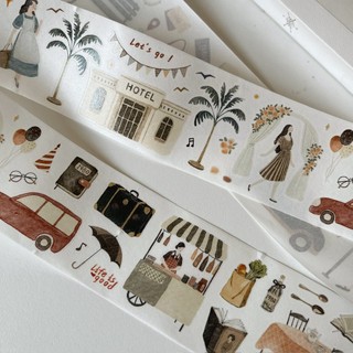 Tape Yier bế viền Travel Diary vibe cổ điển
