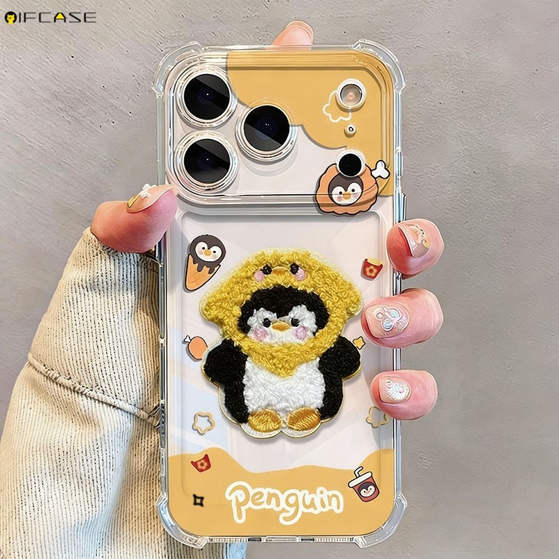 Dành Cho OPPO A57 A57S A56 A55 A54 A54S A53 A53S A52 A40M A40 A39 A38 A37 A36 A35 A33 A32 A31 A18 A17 A17K Ốp Điện Thoại Sang Trọng Thêu Chim Cánh Cụt Ngôi Sao Hoạt Hình Dễ Thương