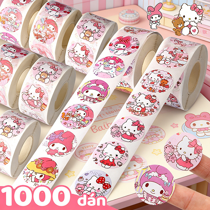 Cuộn dán hình hoạt hình, dán khen thưởng cho học sinh, nhiều mẫu dán trang trí quyển sổ đáng yêu